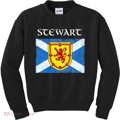 Stewart Clan Scottish Name Scotland Flag Kids Sweatshirt