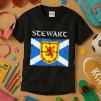 Stewart Clan Scottish Name Scotland Flag Kids T-Shirt thumb 3