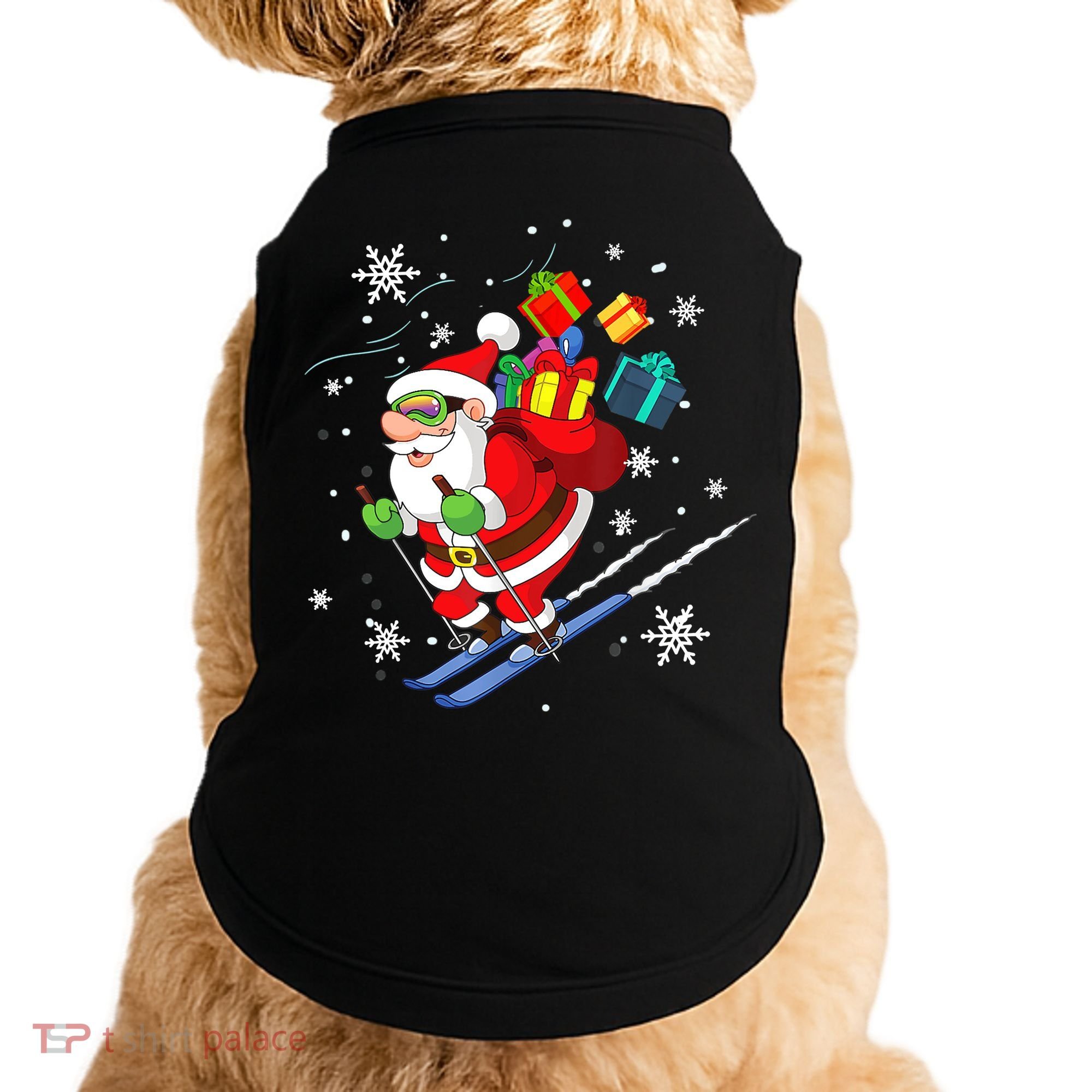 Santa Claus Skiing Christmas Merry Xmas Ski Sport Lovers Doggie Tank