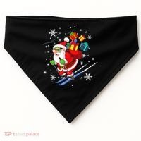 Santa Claus Skiing Christmas Merry Xmas Ski Sport Lovers USA-Made Doggie Bandana thumb 0