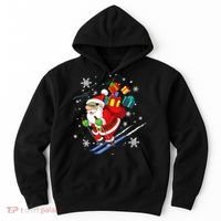 Santa Claus Skiing Christmas Merry Xmas Ski Sport Lovers Hoodie thumb 0