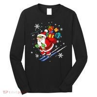 Santa Claus Skiing Christmas Merry Xmas Ski Sport Lovers Long Sleeve Shirt thumb 0