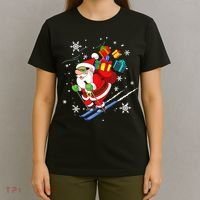 Santa Claus Skiing Christmas Merry Xmas Ski Sport Lovers T-Shirt thumb 4