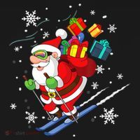 Santa Claus Skiing Christmas Merry Xmas Ski Sport Lovers Women's Hoodie thumb 2