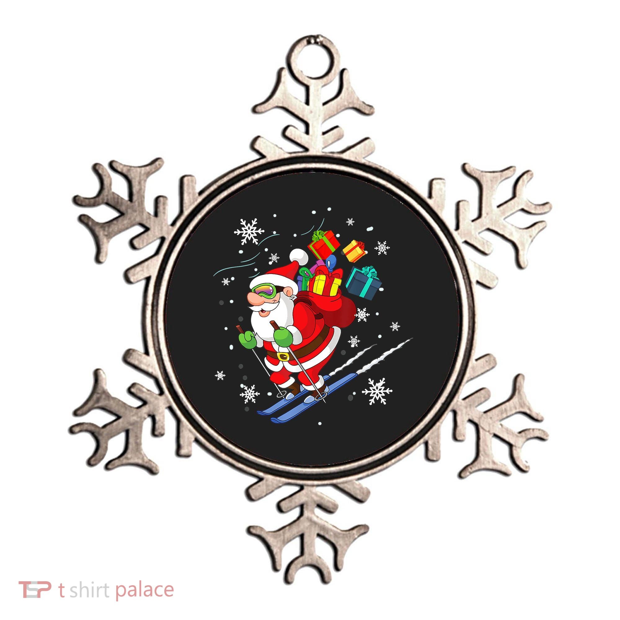 Santa Claus Skiing Christmas Merry Xmas Ski Sport Lovers Ornament