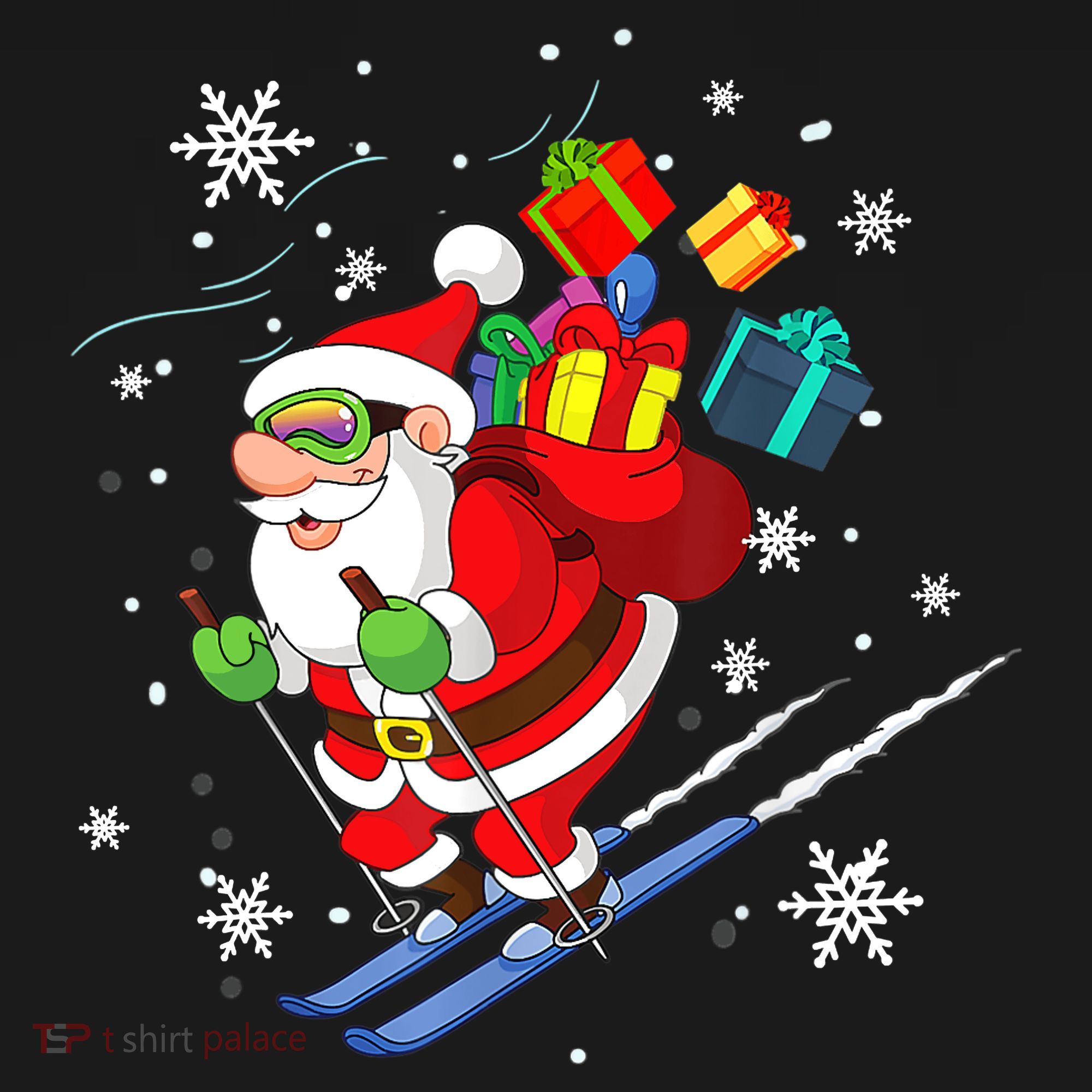 Santa Claus Skiing Christmas Merry Xmas Ski Sport Lovers Baby Bodysuit