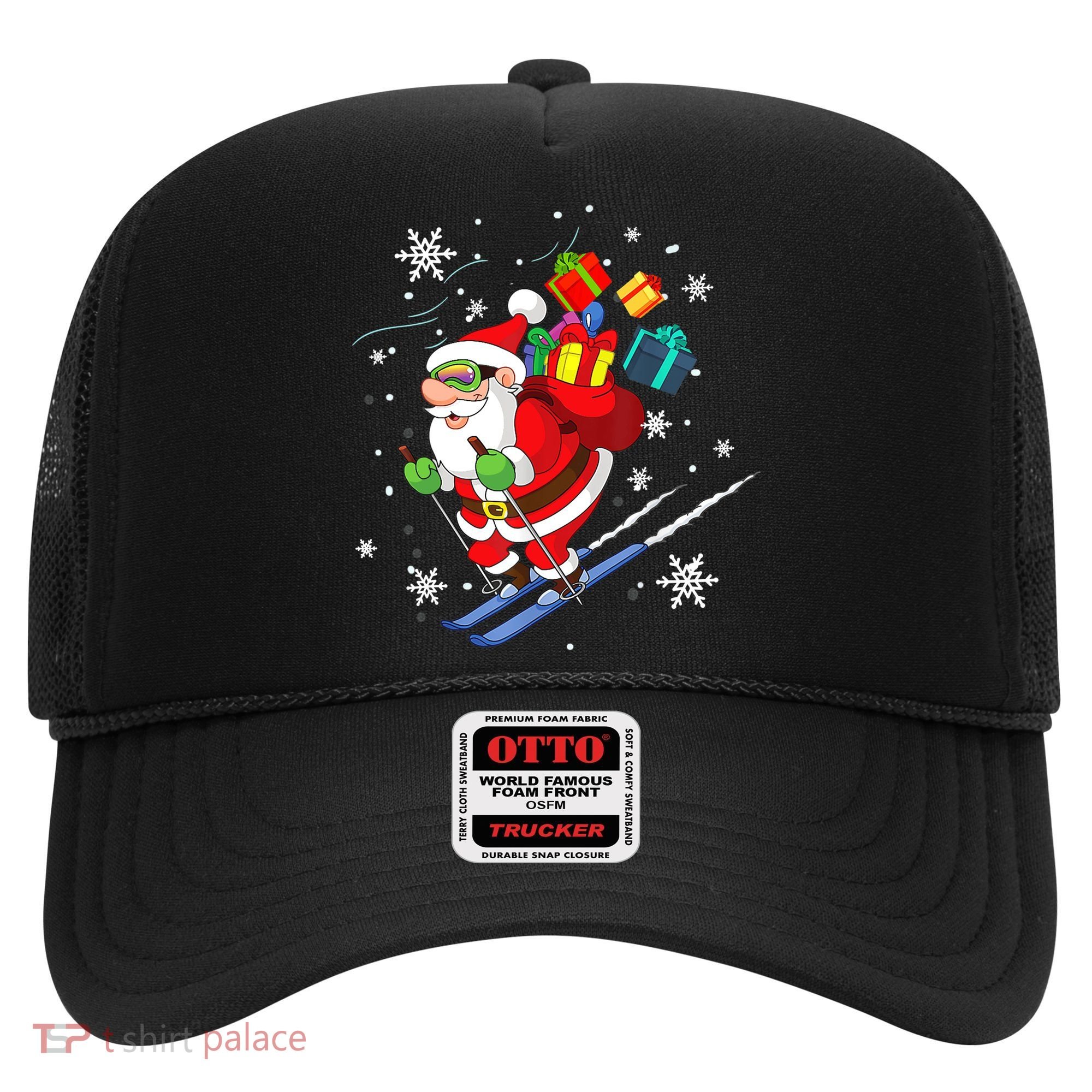 Santa Claus Skiing Christmas Merry Xmas Ski Sport Lovers Hat
