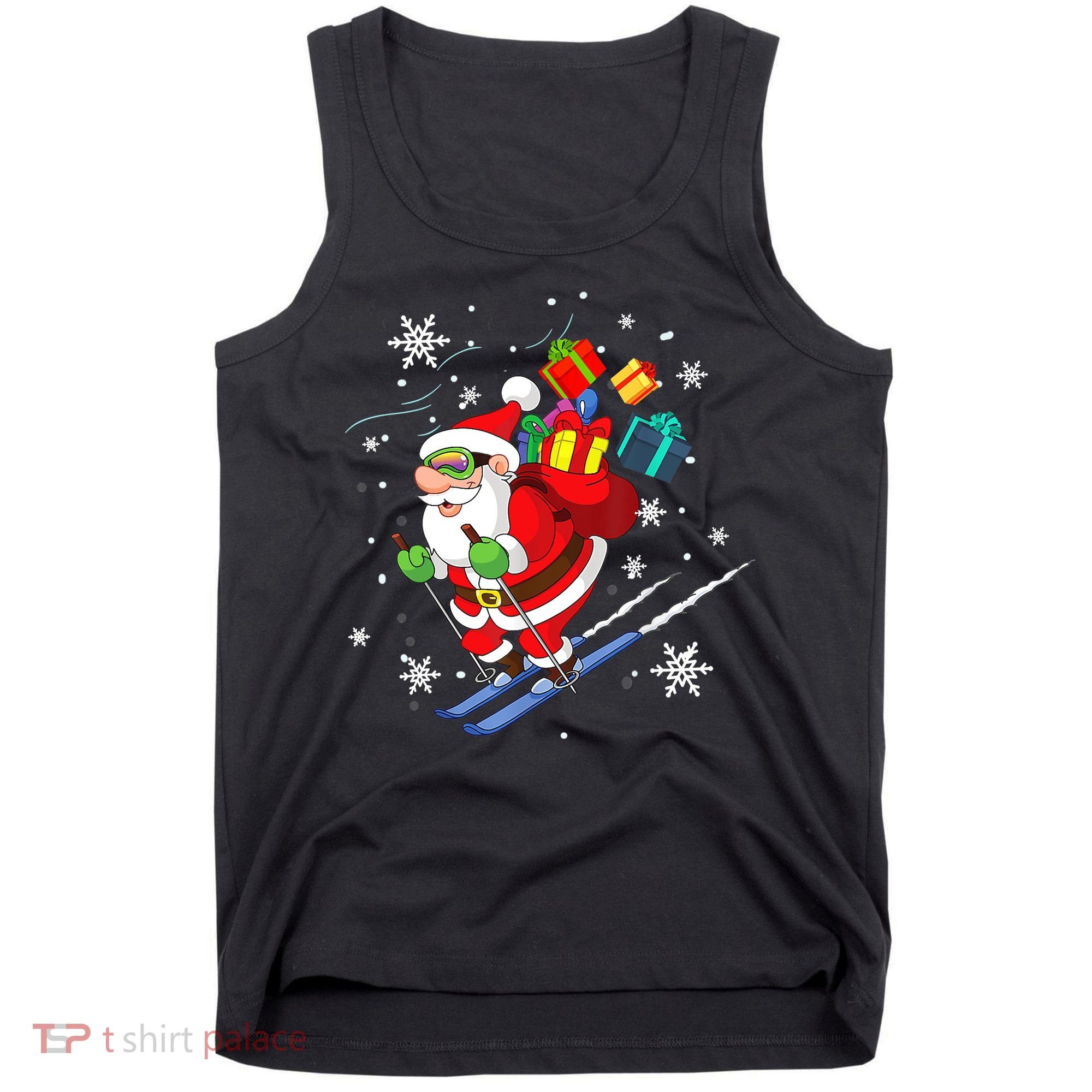 Santa Claus Skiing Christmas Merry Xmas Ski Sport Lovers Tank Top
