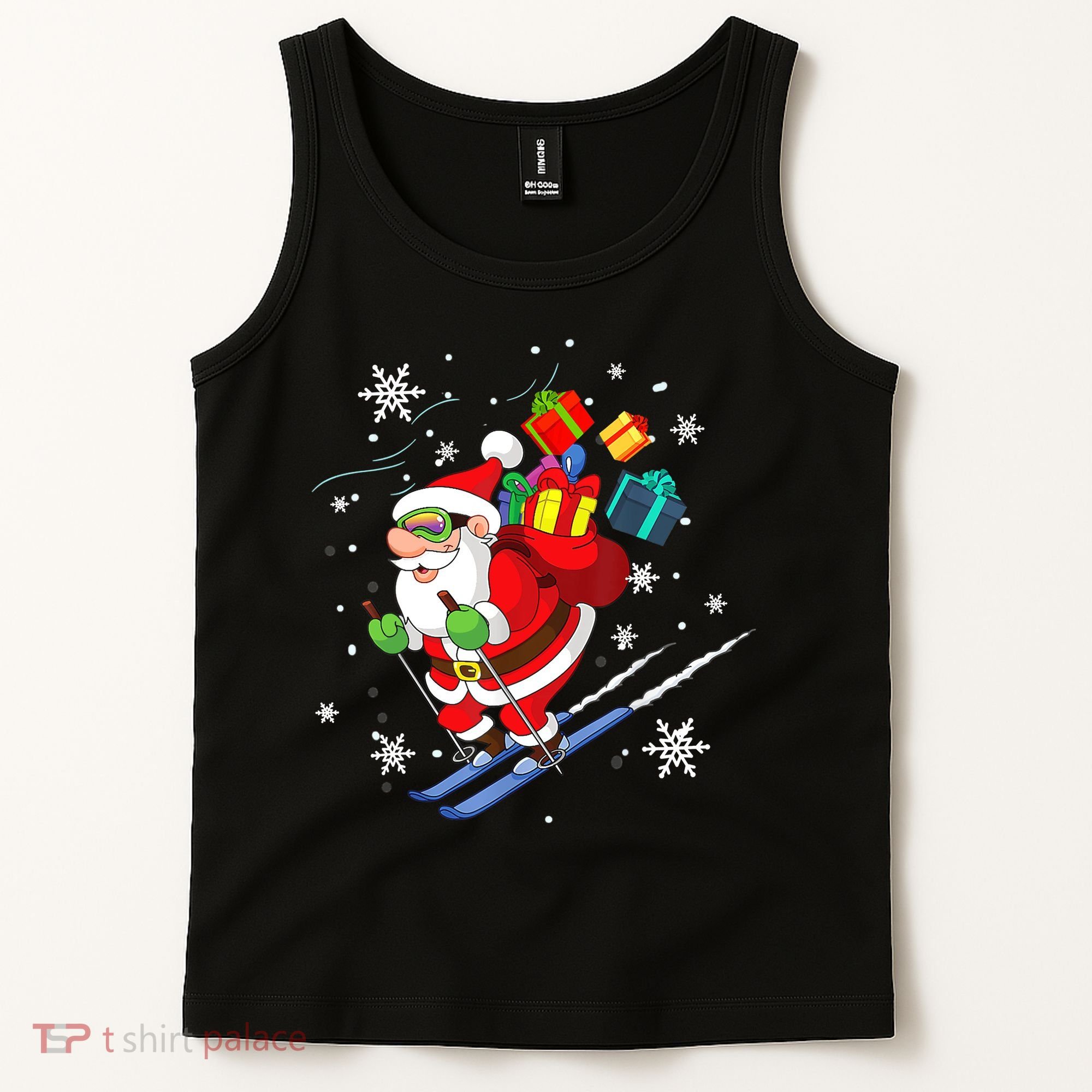 Santa Claus Skiing Christmas Merry Xmas Ski Sport Lovers Tank Top