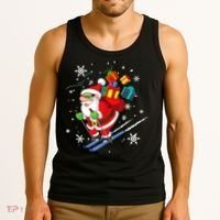 Santa Claus Skiing Christmas Merry Xmas Ski Sport Lovers Tank Top thumb 3