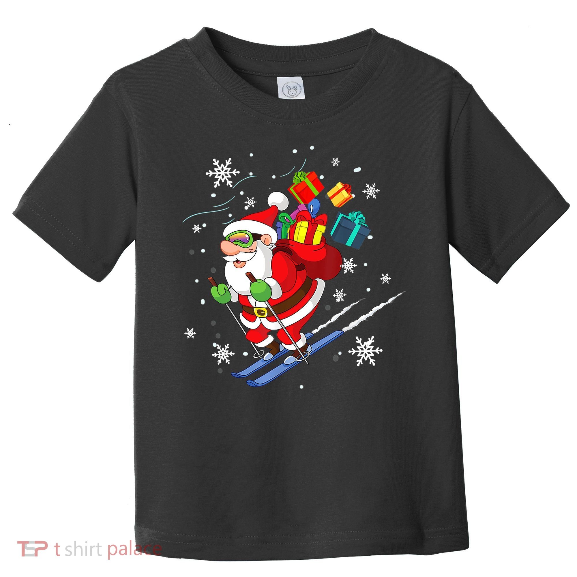 Santa Claus Skiing Christmas Merry Xmas Ski Sport Lovers Toddler T-Shirt