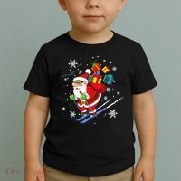 Santa Claus Skiing Christmas Merry Xmas Ski Sport Lovers Toddler T-Shirt thumb 2