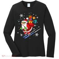 Santa Claus Skiing Christmas Merry Xmas Ski Sport Lovers Women's Long Sleeve Shirt thumb 0