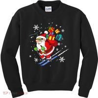 Santa Claus Skiing Christmas Merry Xmas Ski Sport Lovers Kids Sweatshirt thumb 0