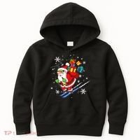 Santa Claus Skiing Christmas Merry Xmas Ski Sport Lovers Kids Hoodie thumb 0