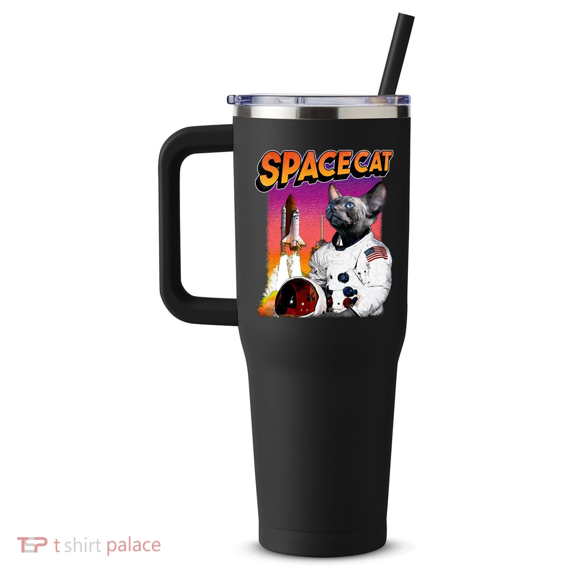 Space Cat 40oz Vacuum Insulated Stainless Steel Travel Tumbler