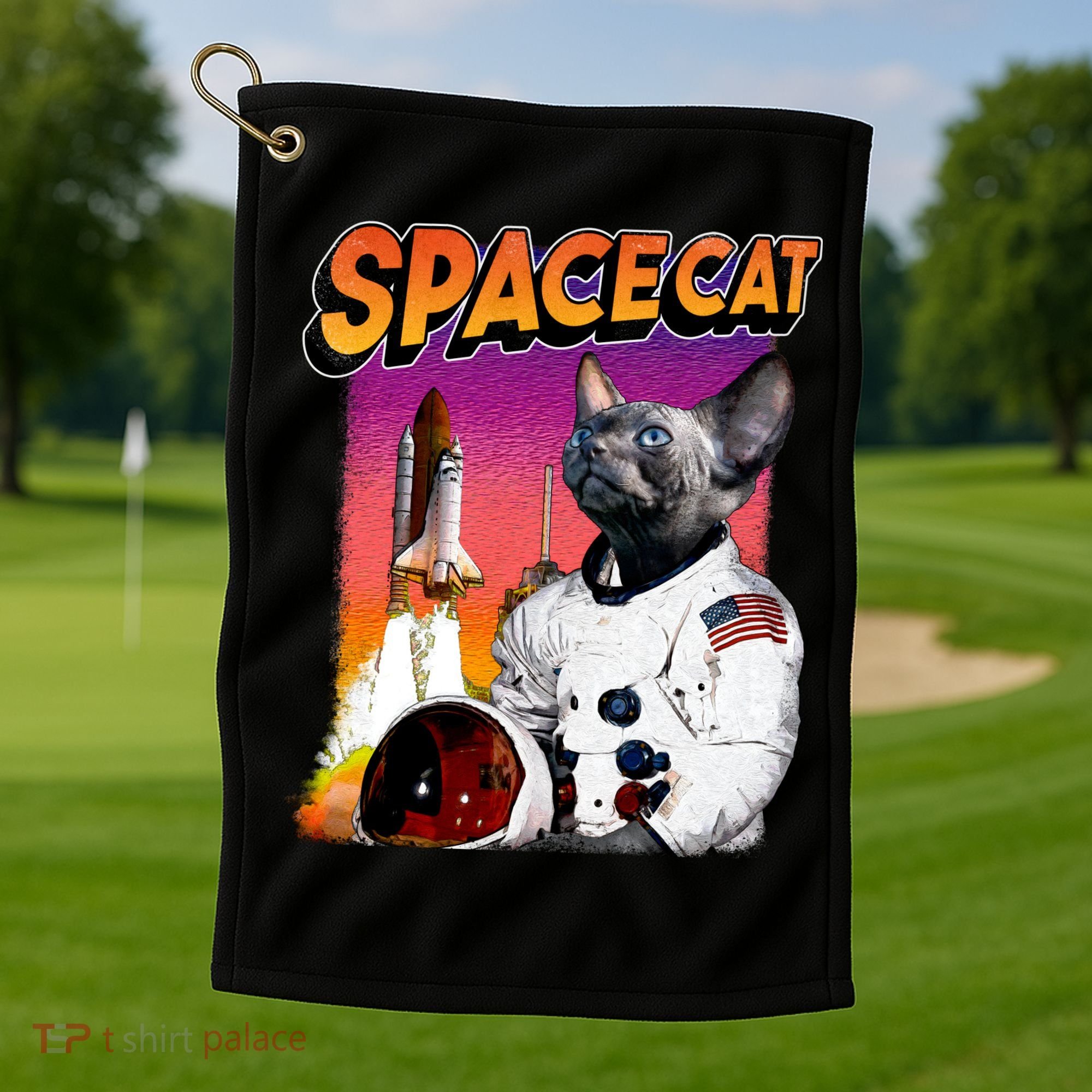 Space Cat Golf Towel