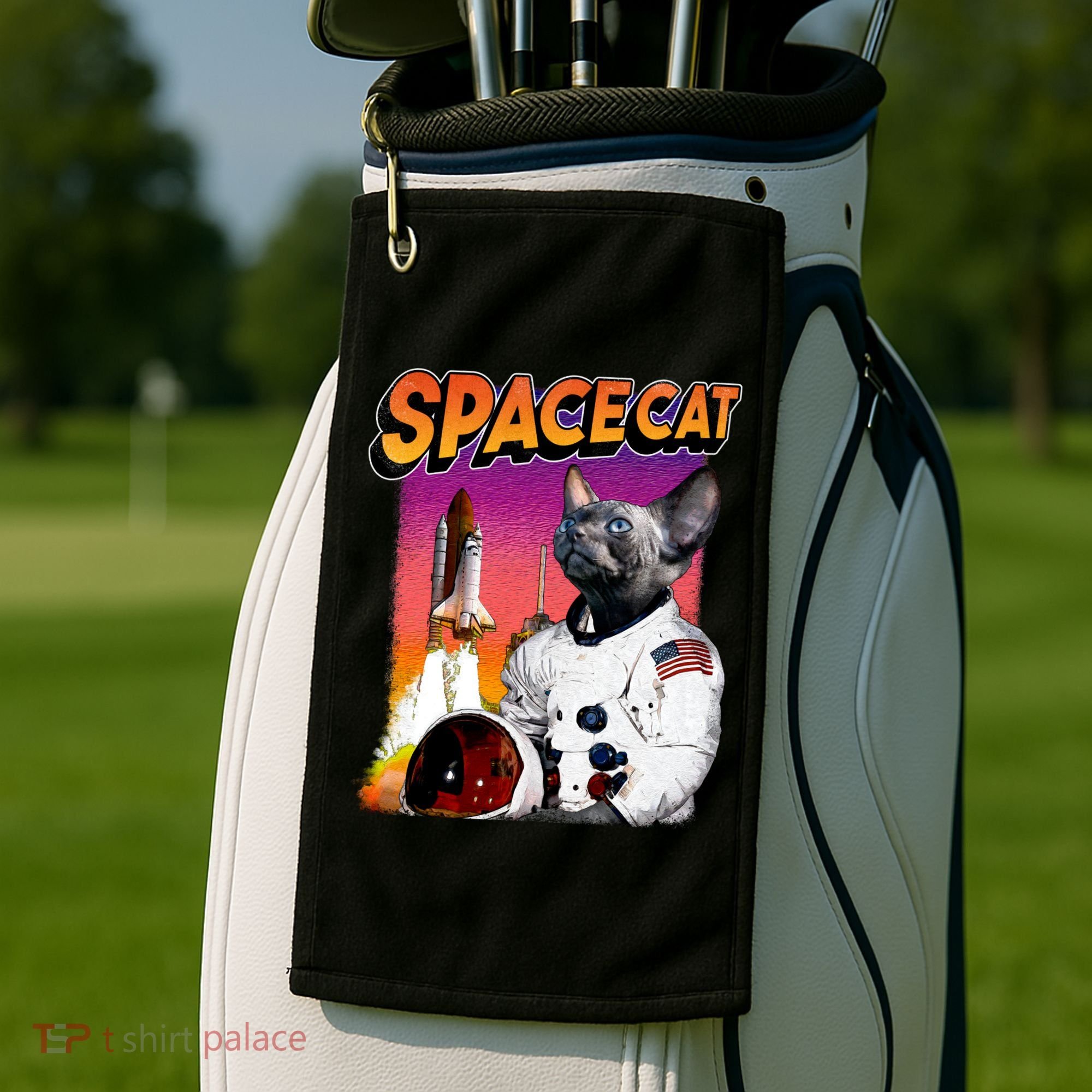 Space Cat Golf Towel