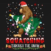 Sasquatch Christmas Squatching Bigfoot Santa Xmas Tree Light Backpack thumb 2