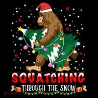Sasquatch Christmas Squatching Bigfoot Santa Xmas Tree Light Ornament thumb 1