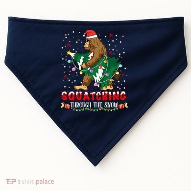 Sasquatch Christmas Squatching Bigfoot Santa Xmas Tree Light USA-Made Doggie Bandana