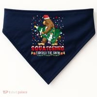 Sasquatch Christmas Squatching Bigfoot Santa Xmas Tree Light USA-Made Doggie Bandana thumb 0