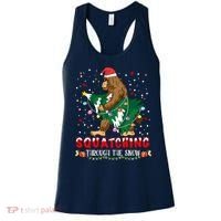 Sasquatch Christmas Squatching Bigfoot Santa Xmas Tree Light Women's Tank Top thumb 0