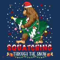 Sasquatch Christmas Squatching Bigfoot Santa Xmas Tree Light Baby Bodysuit thumb 2