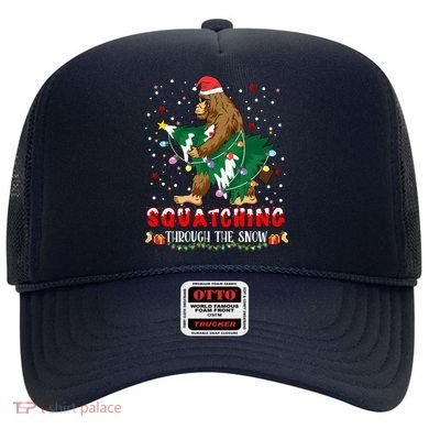 Sasquatch Christmas Squatching Bigfoot Santa Xmas Tree Light Hat