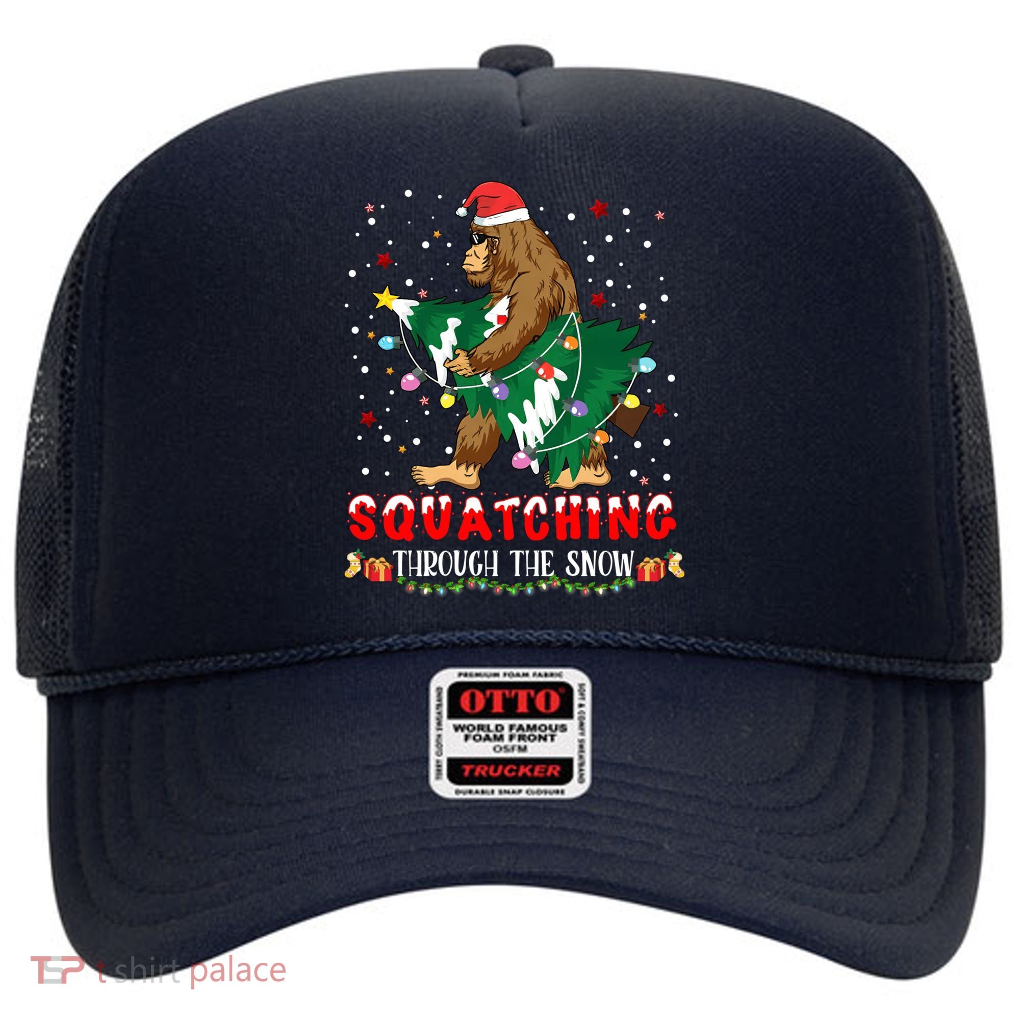 Sasquatch Christmas Squatching Bigfoot Santa Xmas Tree Light Hat