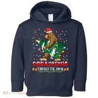 Sasquatch Christmas Squatching Bigfoot Santa Xmas Tree Light Toddler Hoodie thumb 0