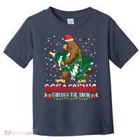 Sasquatch Christmas Squatching Bigfoot Santa Xmas Tree Light Toddler T-Shirt thumb 0