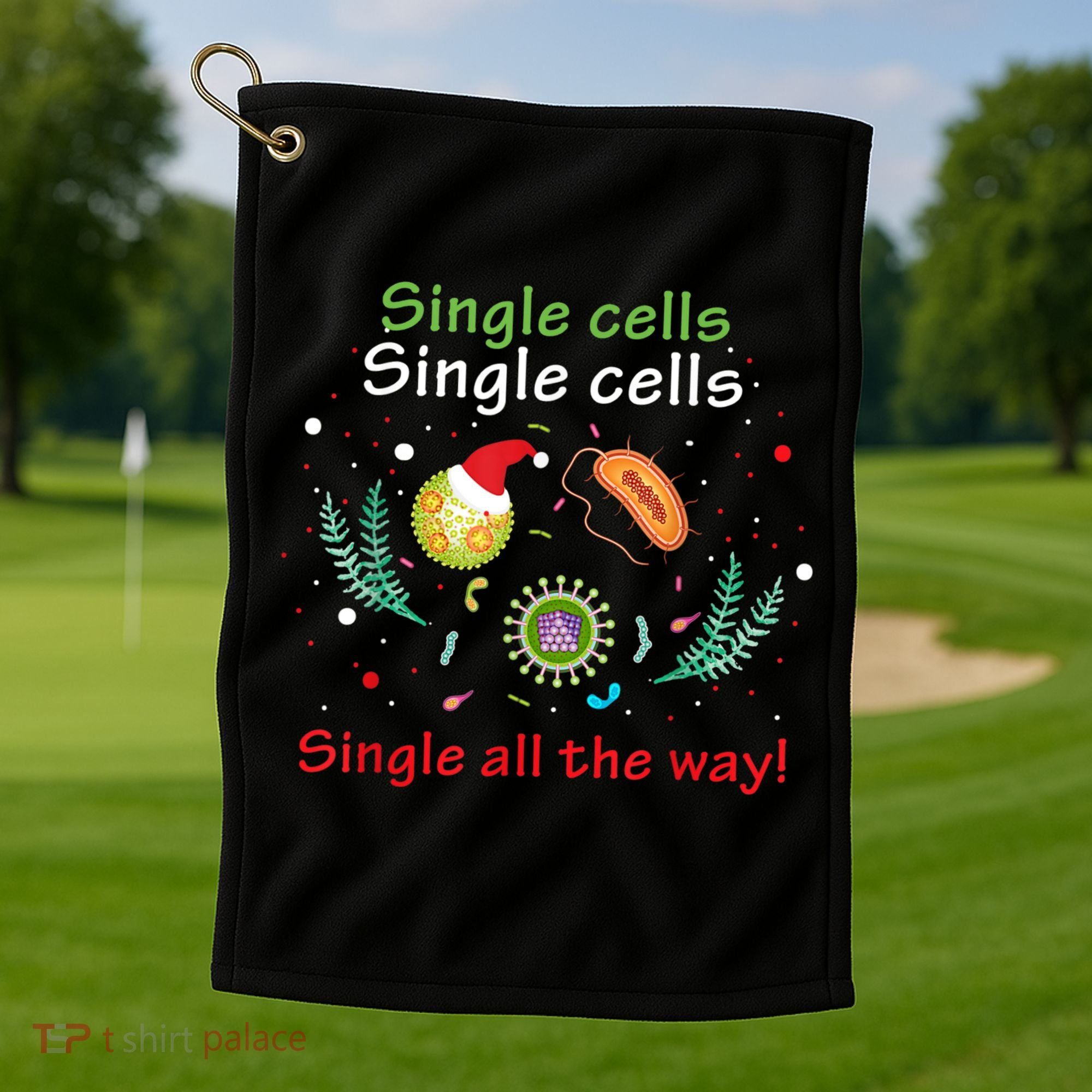 Single Cells Single Cells Science Biology Christmas Golf Towel