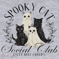 Spooky Cat Social Club Ghost Cat Halloween Gothic Black Cat Women's Sweatshirt thumb 2