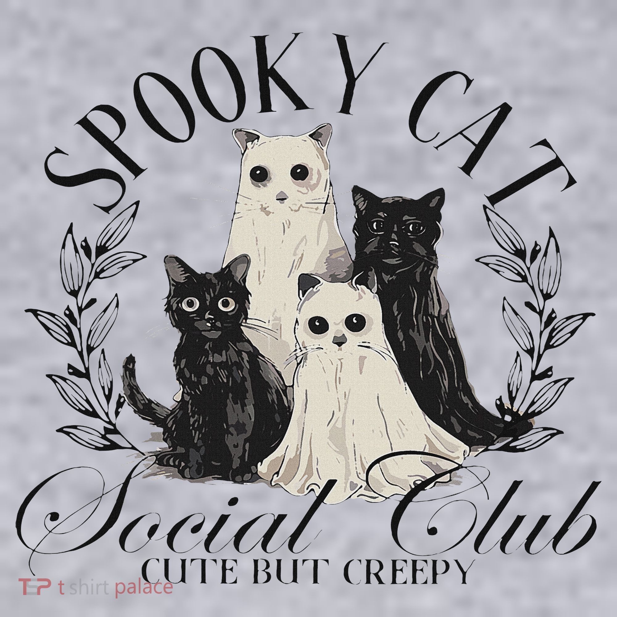 Spooky Cat Social Club Ghost Cat Halloween Gothic Black Cat Women's Sweatshirt