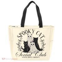 Spooky Cat Social Club Ghost Cat Halloween Gothic Black Cat Tote Bag thumb 0