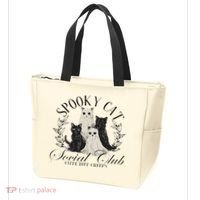 Spooky Cat Social Club Ghost Cat Halloween Gothic Black Cat Tote Bag thumb 3
