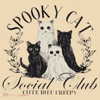 Spooky Cat Social Club Ghost Cat Halloween Gothic Black Cat Tote Bag thumb 4