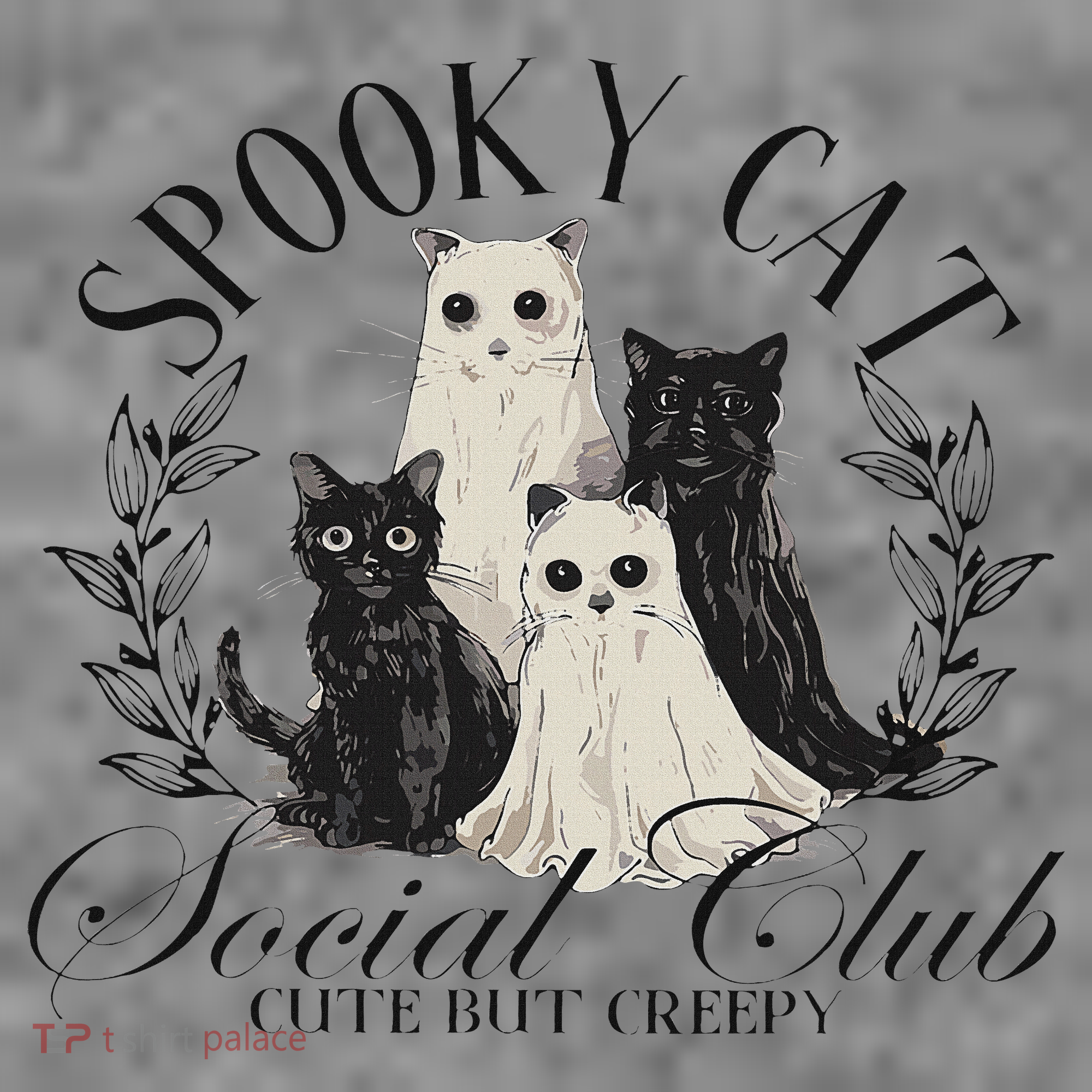Spooky Cat Social Club Ghost Cat Halloween Gothic Black Cat Toddler Hoodie