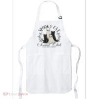 Spooky Cat Social Club Ghost Cat Halloween Gothic Black Cat Apron thumb 0