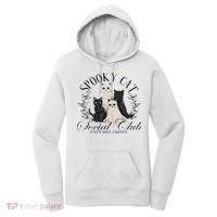 Spooky Cat Social Club Ghost Cat Halloween Gothic Black Cat Women's Hoodie thumb 0