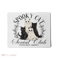 Spooky Cat Social Club Ghost Cat Halloween Gothic Black Cat Mousepad thumb 0