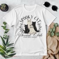 Spooky Cat Social Club Ghost Cat Halloween Gothic Black Cat Premium T-Shirt thumb 2