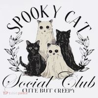 Spooky Cat Social Club Ghost Cat Halloween Gothic Black Cat Baby Bodysuit thumb 2