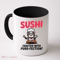 Sushi Cat  Sushi Roll Japanese Food Preppy Cat Coffee Mug thumb 0
