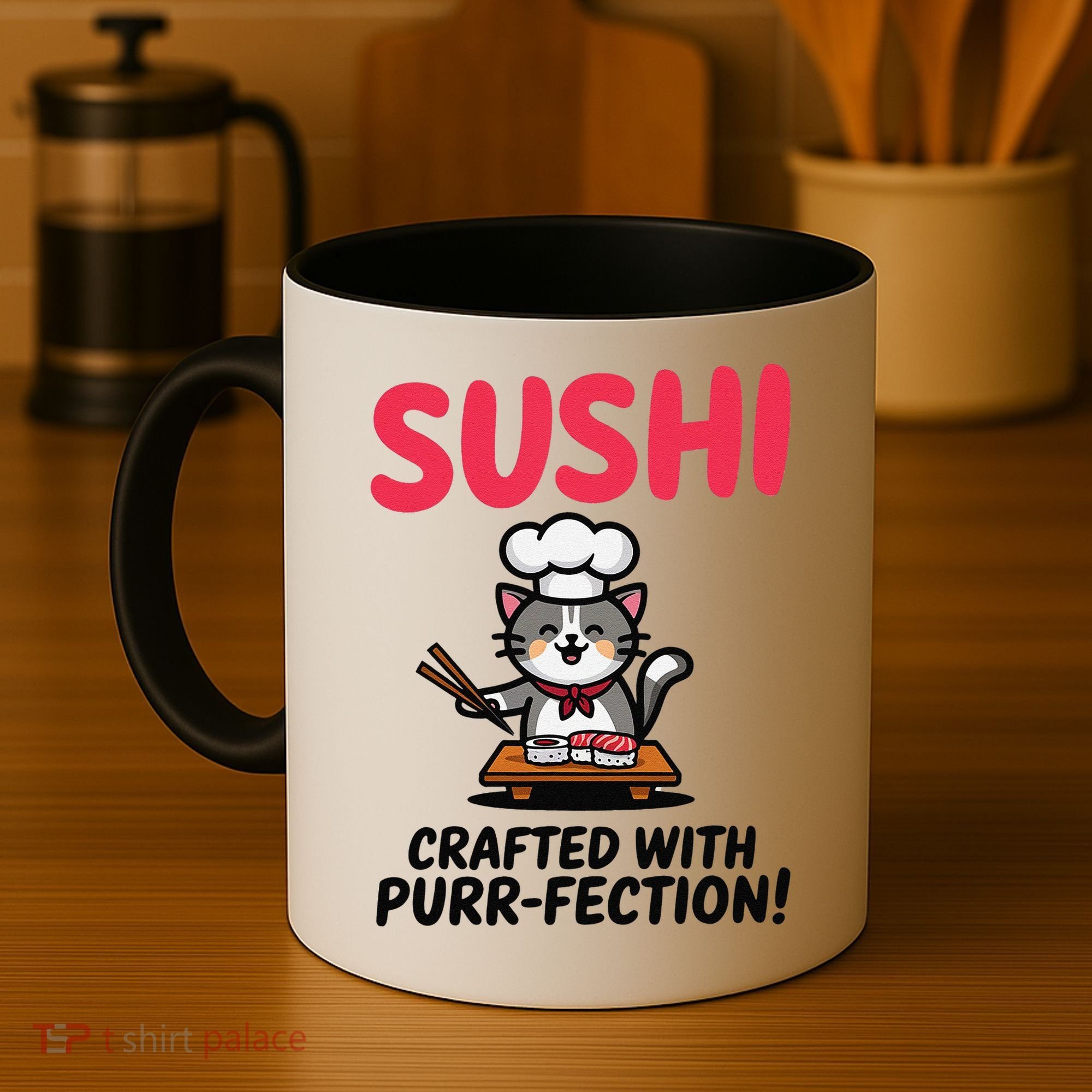 Sushi Cat  Sushi Roll Japanese Food Preppy Cat Coffee Mug