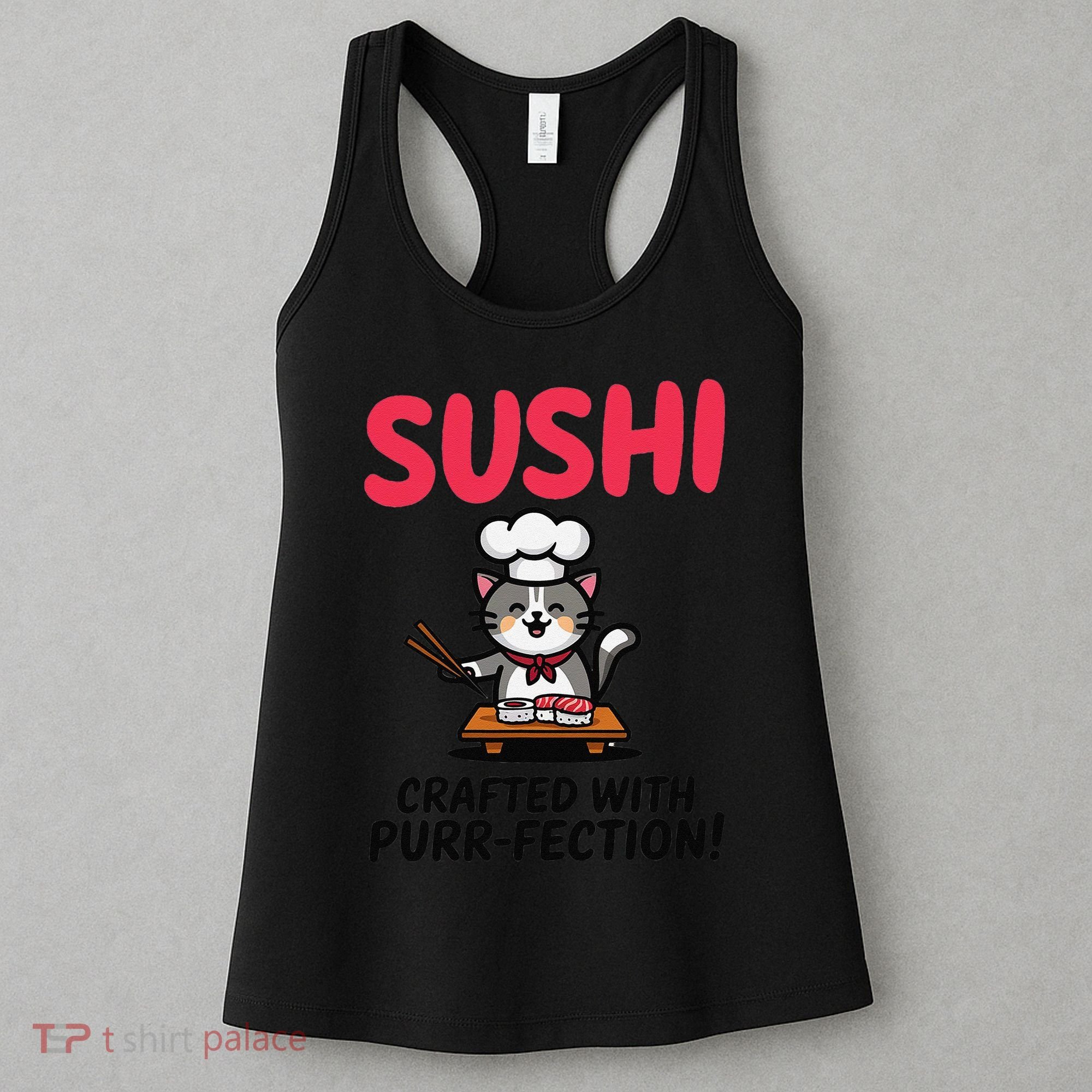 Sushi Cat  Sushi Roll Japanese Food Preppy Cat Women's Tank Top