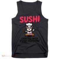 Sushi Cat  Sushi Roll Japanese Food Preppy Cat Tank Top thumb 0