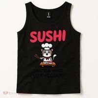 Sushi Cat  Sushi Roll Japanese Food Preppy Cat Tank Top thumb 2