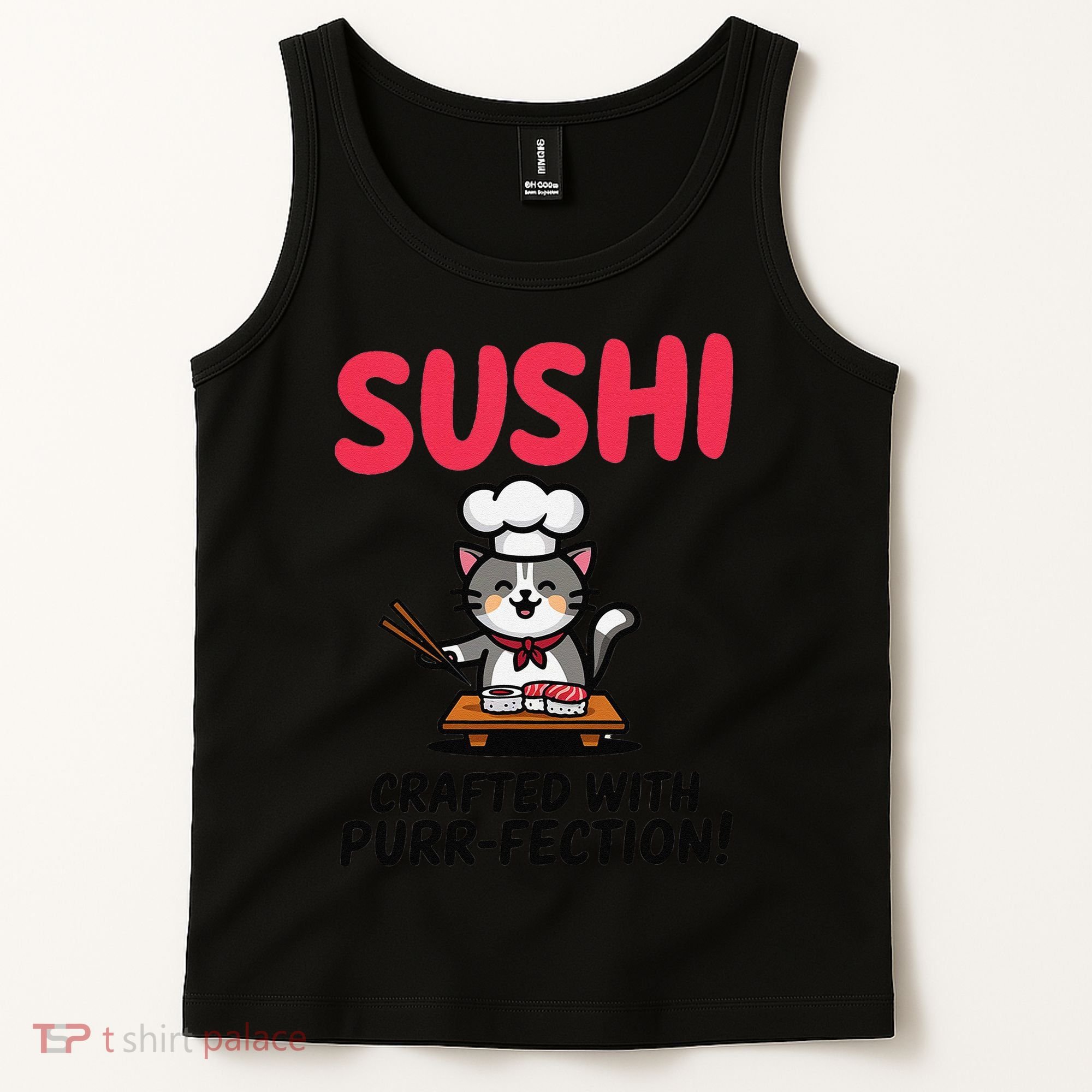 Sushi Cat  Sushi Roll Japanese Food Preppy Cat Tank Top